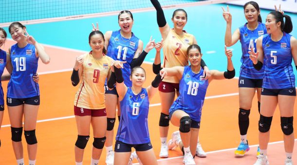 ทีมนักตบสาวไทย ลงสนามตบเอาชนะ คีร์กีซสถาน สบายมือ 3-0 เซต